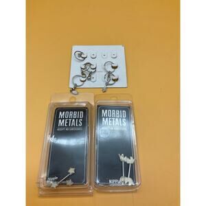 Morbid Metals Unicorn & Opal Star Nipple Rings 14g + Free‎ Bonus Pairs